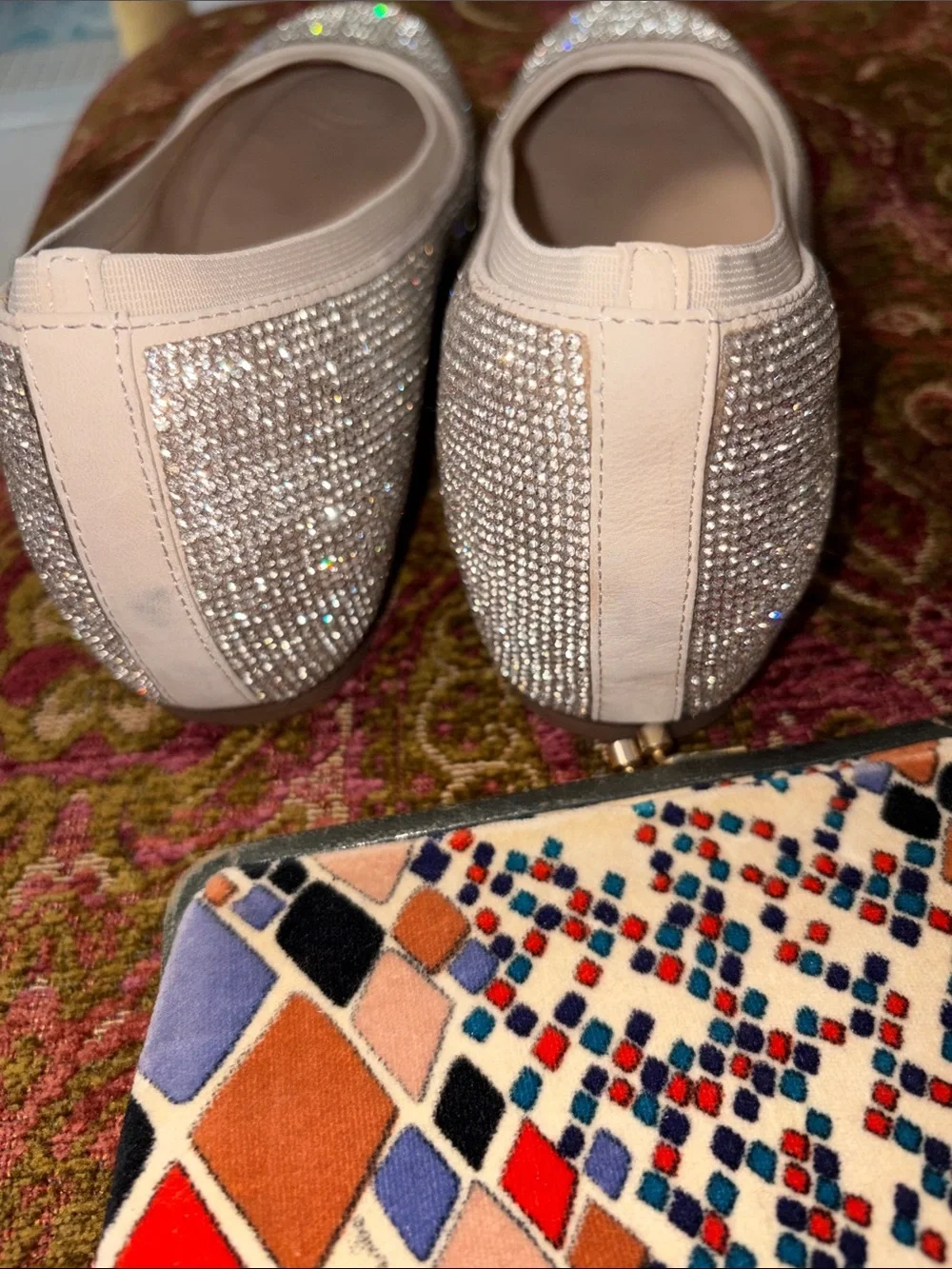 Abeo Crystal-Embellished Pale Pink Ballet Flats